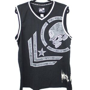 Metal Mulisha Men's Black White Jersey Embroidered Applique Tank Top Size XLT